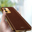 Vaku ® Xiaomi 11T Pro 5G Luxemberg Series Leather Stitched Gold Electroplated Soft TPU Back Cover
