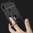 Vaku ® Xiaomi Redmi Note 7 / Note 7 Pro Ring Holder Auto Focus Leather Stitched Soft Silicone 4 Frames plus ultra-thin case transparent cover