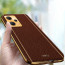 Vaku ® Redmi Note 12 Pro 5G Luxemberg Series Leather Stitched Gold Electroplated Soft TPU Back Cover