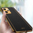 Vaku ® Redmi Note 12 Pro 5G Luxemberg Series Leather Stitched Gold Electroplated Soft TPU Back Cover