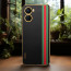 Vaku ® Vivo Y16 Felix Line Leather Stitched Gold Electroplated Soft TPU Back Cover Case