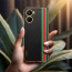 Vaku ® Vivo Y16 Felix Line Leather Stitched Gold Electroplated Soft TPU Back Cover Case