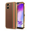 Vaku ® Vivo Y16 Felix Line Leather Stitched Gold Electroplated Soft TPU Back Cover Case