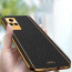 Vaku ® Vivo Y73 Luxemberg Series Leather Stitched Gold Electroplated Soft TPU Back Cover