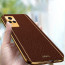 Vaku ® Vivo Y73 Luxemberg Series Leather Stitched Gold Electroplated Soft TPU Back Cover